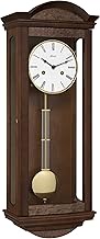 Hermle Pendulum Wall Clock in Burl Wood Look 71001-030141 1/2 Hour Stroke Brown 66 cm x 25 cm x 14 c