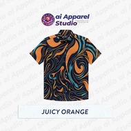KEMEJA Premium Short Sleeve Adult Shirt - Ai Apparel Studio x HMSTR - Juicy Orange