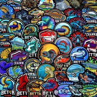 60Pcs Betta Fish Dangerous Waters DIY Stickers Journal Notebook Decoration Sticker Set