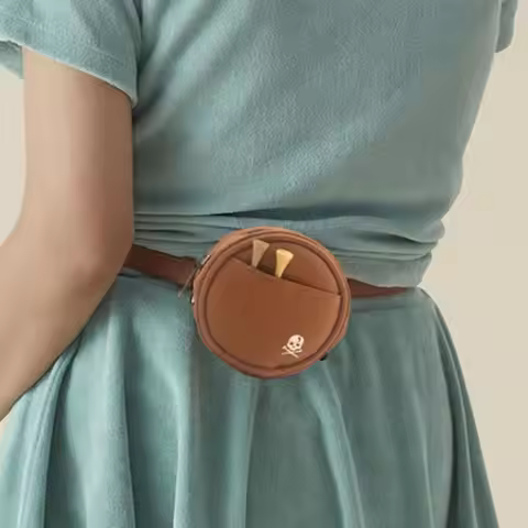 Leather Golf Waist Bag 4 Balls Capacity Protective Golf Storage Case Portable Tee Holder Golf Ball S