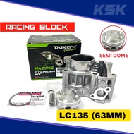Taikom Racing Block LC135 57MM 63MM Semi Dome Complete Set / Blok LC135 Y15 SPEC 57 SPEC 63 BLOCK TK