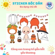 (99B)Aside Sticker set of peel-and-stick toys; interactive tear-and-stick books for children