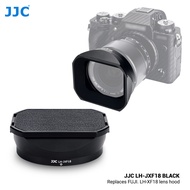 JJC LH-XF18 ทรงสี่เหลี่ยมเฉพาะอลูมิเนียมเลนส์ฮูดสำหรับ Fuji Fujifilm XS10 XT30 XT20 XT4 XT3 XE3 กล้อง Fujifilm XF 18mm f/1.4 R LM WR เลนส์โลหะเลนส์ป้องกัน