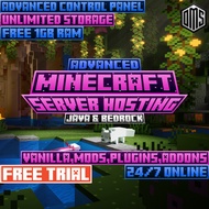 Minecraft Server Hosting Advanced | Java & Bedrock | 24/7 Online | Free Trial | Modded & Vanilla
