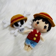Boneka Rajut Luffy &amp; Jolly Roger One Piece PREORDER