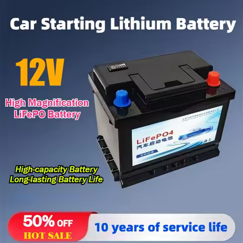 80D26R/L 12V LiFePO4 Car Battery Jump Starter 50Ah-100Ah Spare Battery Portable Rechargeable Lithium