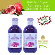[Georgia's Natural] Pomegranate Cranberry Juice 750mLX2 [TWO Bottles] | 100% PREMIUM Pure Organic Beverage