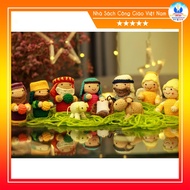 Unique Handmade CHRISTMAS WOOL STATUE SET - Christmas gift NS448