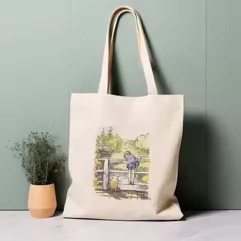 Winnie the Pooh Tote Bag Eco-friendly aesthetic shopping bag bag for life