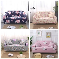 Universal Sofa Cover 1 2 3 4 Seater Slipcover L Shape Sofa Elastic Stretchable Couch Universal Sala Sarung Set Anti-Skid Stretch Protector Slip Cushion Free Pillow Cases and Foam Sticks
