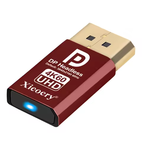 4K60Hz DisplayPort Dummy Plug EDID Emulator – Headless Ghost Adapter for 1080P/60-120Hz, Ultrawide 3