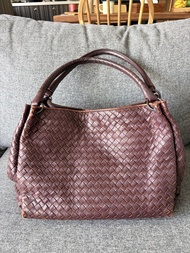 Bottega Veneta Parachute Tote Bag Burgundy 酒紅編織羊皮托特包
