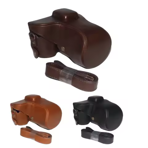 Vintage PU Leather Camera Case Bag Cover For Samsung NX300 NX-300 With Shoulder Strap