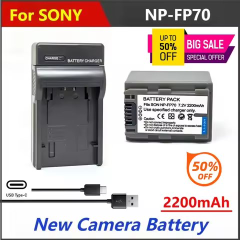 2200mAh 7.2V NP-FP70 NPFP70 NP FP70 Battery Charger For SONY FP71 HC20 21 22 23 24 26 27 28 30 40 96