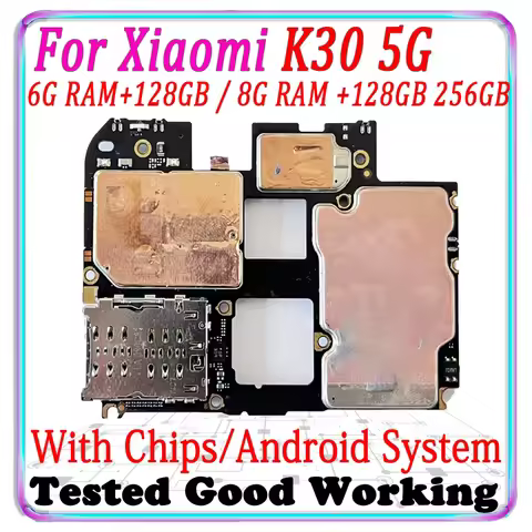 100%Tested For Xiaomi K30 5G Motherboard for MI K30 5G Unlocked Logic Board 128GB 256GB ROM Mainboar