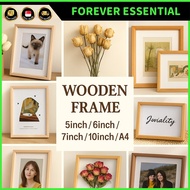 (FOREVER ESSENTIAL) Wooden Picture Frame 5inch 6inch 7inch 10inch A4 Wall Art Poster Photo Thickened