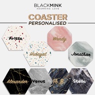 Personalised Marble & Diatomite Coaster with Name with Gift Box | Personalised Gift | Christmas Gift