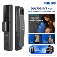 DDL702-FVP-7HWS PHILIPS Push Pull 3D Facial Smart Lock WiFi Remote Video Intercom 4 Inch HD Display