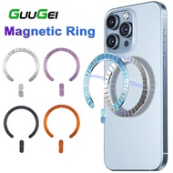 Guugei Magnetic Metal Plate Ring for iOS 17/16/15 Magsafe Wireless Charger Car Phone Holder Round Ma