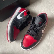 正品出清Nike Air Jordan 1 Low 男鞋 黑紅色 一代