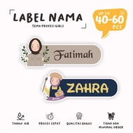 (40-60Pcs) Print HIJAB Professional Theme Name Sticker/custom Name label Sticker