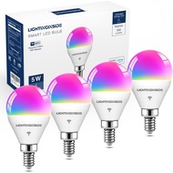 Lightinginside E12 Smart Light Bulbs 50W Equiv., G16.5 RGBCW Candelabra Chandelier Ceiling Fan Smart