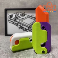 3D Cute Printing Gravity Knife Fidget Carrot Knife Decompression Push Card Spinner Radish Safety Toy