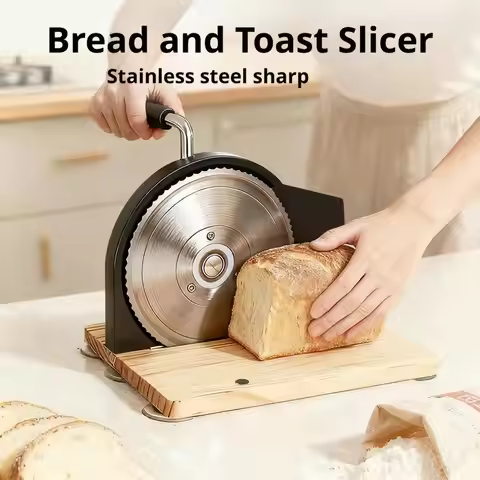 Toast Slicer Manual Adjustable Thickness Bakery Supplies Bread Slicing Stainless Steel Blade Hand Cr