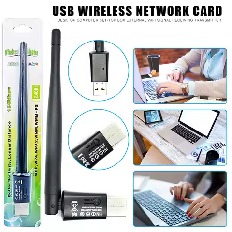 USB Wifi Adpater Wireless Receiver Transmitter Antenna Net Card 150Mbps Wi-Fi Emitter For PC Desktop