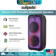 Salpido Waves 707 Portable Bluetooth RGB Subwoofer Speaker+Wireless Microphone support Guitar with T