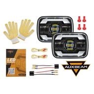 7x AUXBEAM 6นิ้วนำไฟหน้าพร้อม Hi-Lo Beam ไฟเลี้ยวสีเหลือง DRL สีขาวสำหรับ Jeep YJ XJ Toyota รถบรรทุก