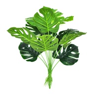 Artificial Monstera Plant Faux Turtle Leaf Banana Leaves Plants with Roots 25'' Large Greenery for Living Room Office Decoration