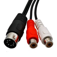 7-Core DIN Male 7pin to 2RCA Lotus Female Old-fashioned Audio Equipment Adapter cable 7 Pin Din cabl