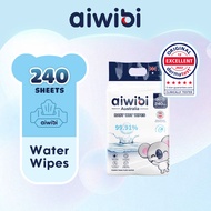 [Value Pack] Aiwibi Baby Wipes 80 Sheets x 3 Packs - 99.9% Pure Water Extra Thick Soft Wet Wipes Tis