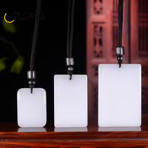 Natural White Jade Pingan Brand Pendant and Tian Yu Ping An Brand Men's Jade Pendant Jade Brand Jade