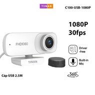 [ 1080P Micro] Webcam C100 1080P Full HD Kèm Micro Xoay 360 Độ Góc nhìn siêu rộng Hội Nghị Online