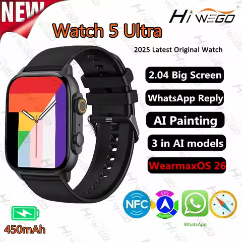 2025 New Original For Apple Watch 5 Ultra SmartWatch GPS Track Bluetooth Call NFC WhatsAPP Reply 3in