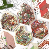 Infeel.Me Two-Layer Landscaping Sticker My Hut Series Miniature Three-Dimensional Cut-Free Scene Han
