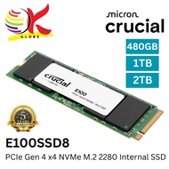CRUCIAL INT SSD E100 PCIE GEN 4X4 NVME M.2 2280 INTERNAL SOLID STATE DRIVE (E100SSD8)  - 480GB / 1TB