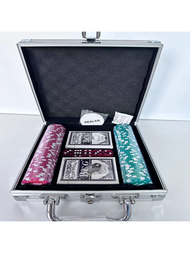 100入組批發塑料遊戲代幣,適用於遊戲中的籌碼、積分和獎勵,裝在直角鋁盒中（面值未定）