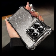 DAIMANG | เคสโทรศัพท์มือถือ Xiaomi 14 Pro แบบโปร่งใส Ultra พร้อมฟิล์มกระจกเลนส์ป้องกันการตกหล่น ดีไซ