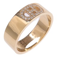 HERMES 18K玫瑰金H d'ancre Ring鑽石戒指US#5