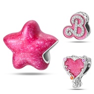 Silver 2026 Pink Barbie Star Beads New DIY Jewelry Accessories Bracelet Copper Plated 925 Silver Cha