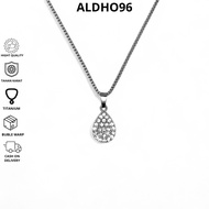 ALDHO96 - Men's Titanium Drop Pendant Necklace Unisex Stainless Steel Anti-RustWanita