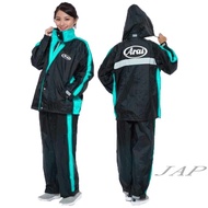 Arai K5 Tiffany Green Split Raincoat 100% Made In Taiwan Mesh Lining Ultra-Lightweight Soft Breathab