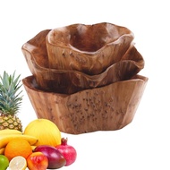 ☄Wooden Bowl Natural Coconut Wooden Salad Set Ramen Bowl For Eating Tableware Dessert Fruit Sala 0Y