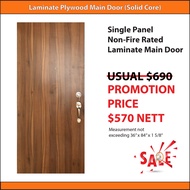 HDB Main Door - Laminate Main Door (Non Fire-Rated) Solid Core