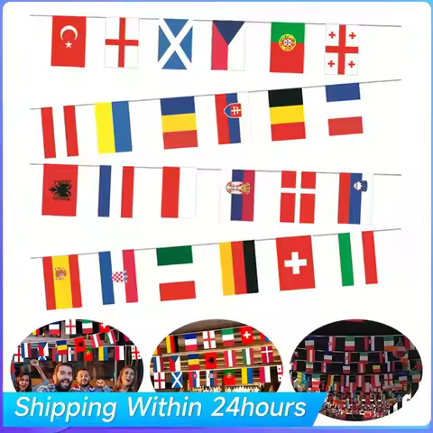 2024 Europe Countries Flag 7M 24 Countries Hanging String Flags 24 Country Teams Bunting Flags Footb