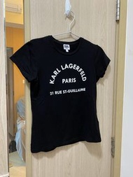 KARL Lagerfeld Black Tee 黑色英文字T-恤 14Y