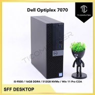 Dell Optiplex 7070 SFF Intel Core i5-9500 16GB DDR4 RAM 512GB NVMe SSD Win 11 Pro Refurbished Deskto